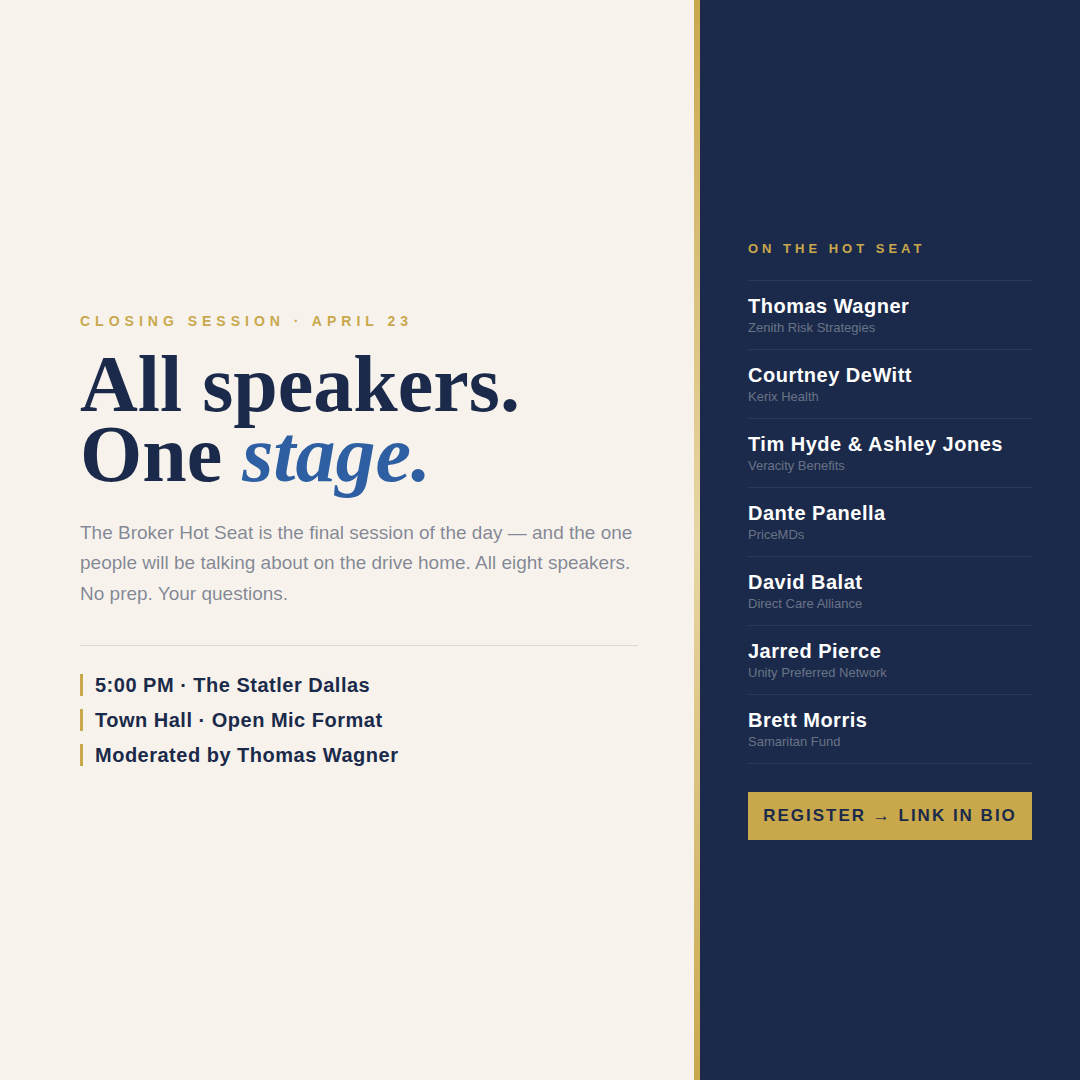 Broker Hot Seat stage with speakers being introduced