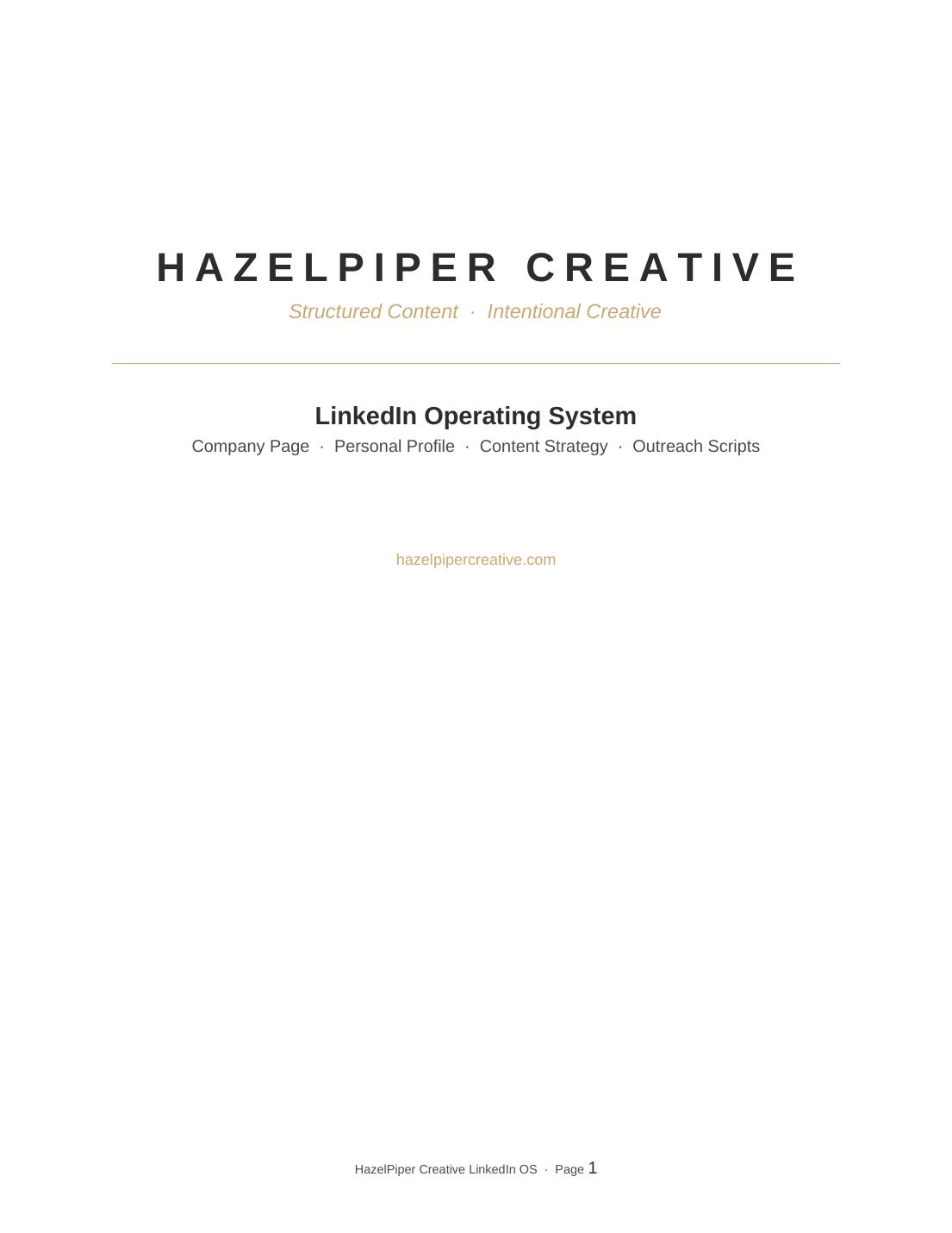 LinkedIn OS — editorial system for founder thought leadership