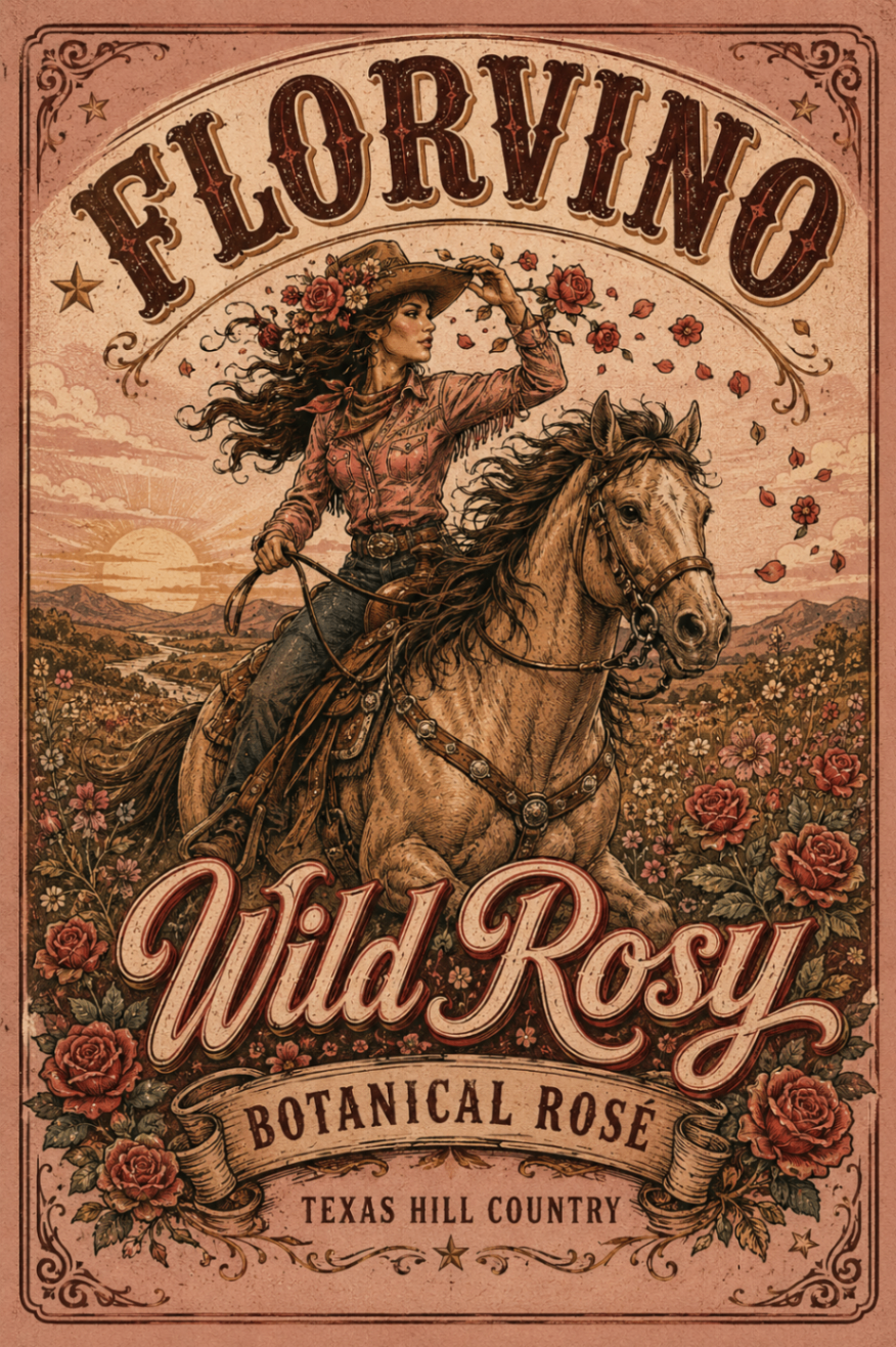 FlorVino Wild Rosy poster representing extended campaign artwork for additional releases