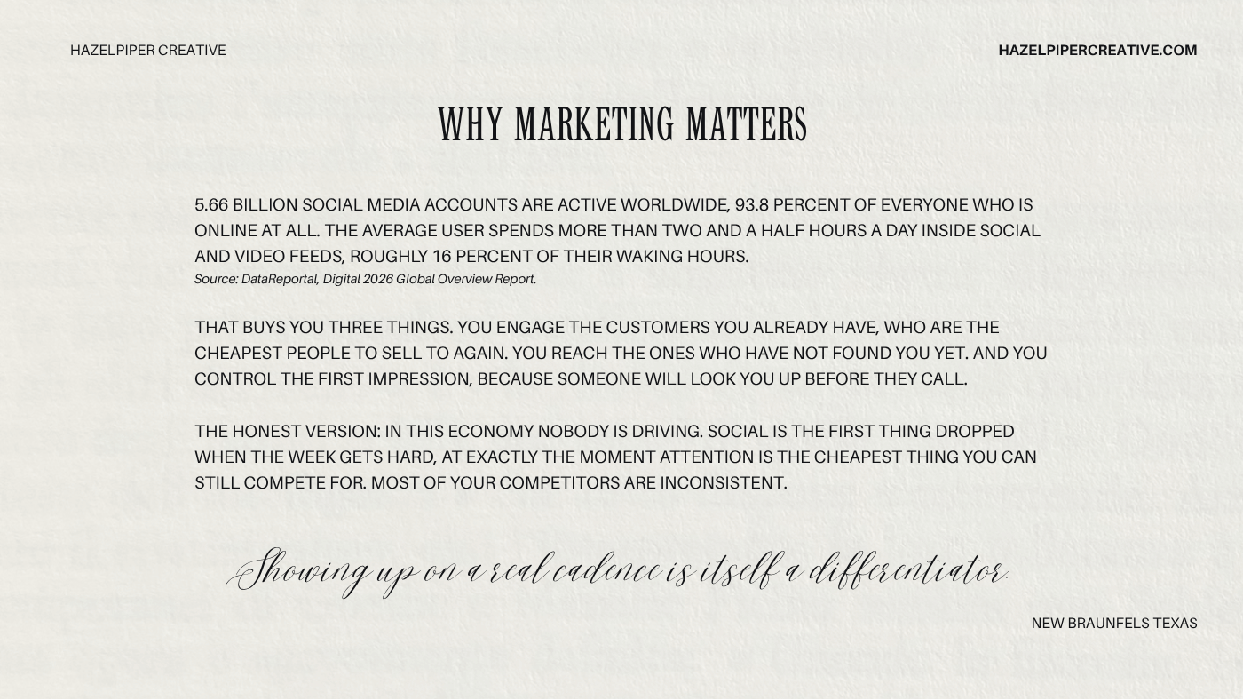 Why Marketing Matters page, set in all caps with a script pull quote